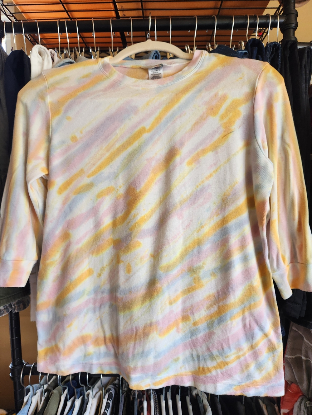 Hard Tail Kids Pastel Tie-Dye Long Sleeve Shirt - Yellow & Pink
